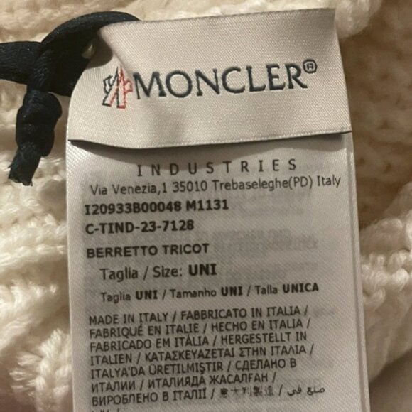 Moncler Berretto Tricot 100% Virginia Wool Beanie Hat - Picture 7 of 10